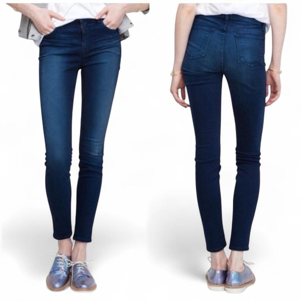 J Brand Avalon dark blue mid rise skinny jeans 28 GUC indigo